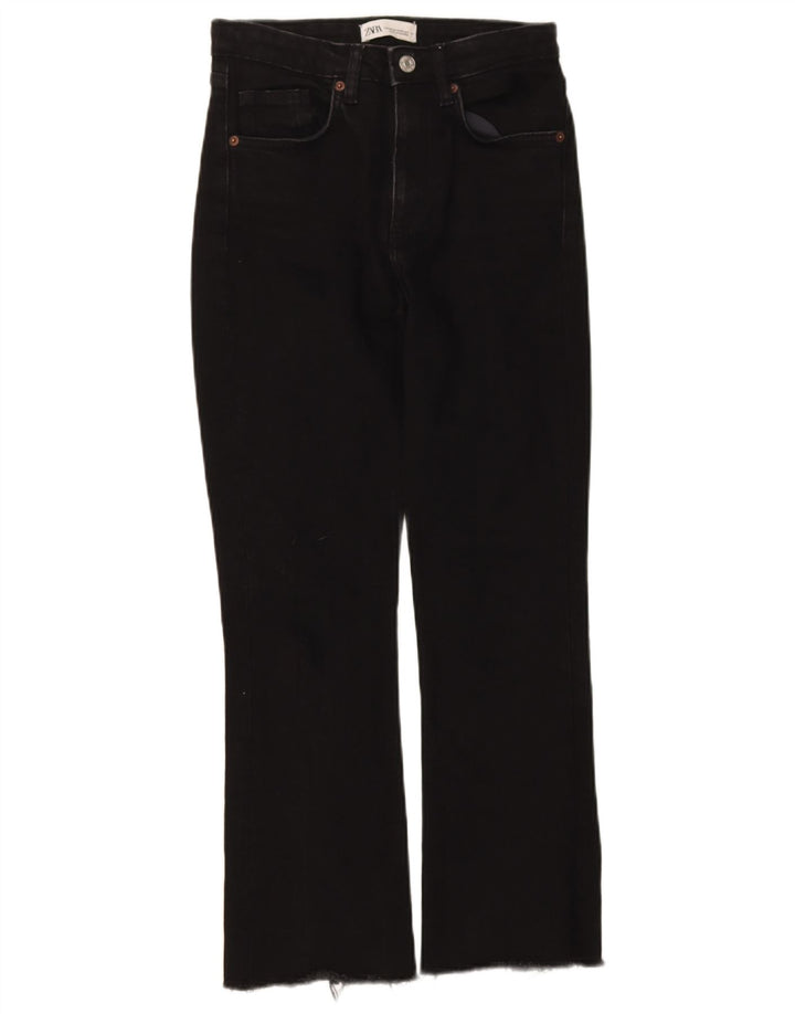 Calça jeans feminina Zara Bootcut EU 34 2XS W24 L26 preta