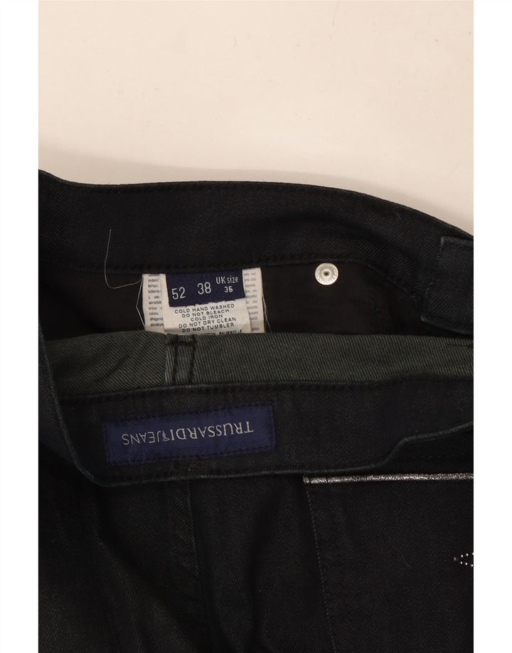 Jeans retos masculinos TRUSSARDI W36 L33 algodão preto