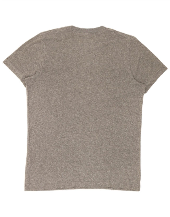 Camiseta masculina Hollister grande algodão manchado cinza