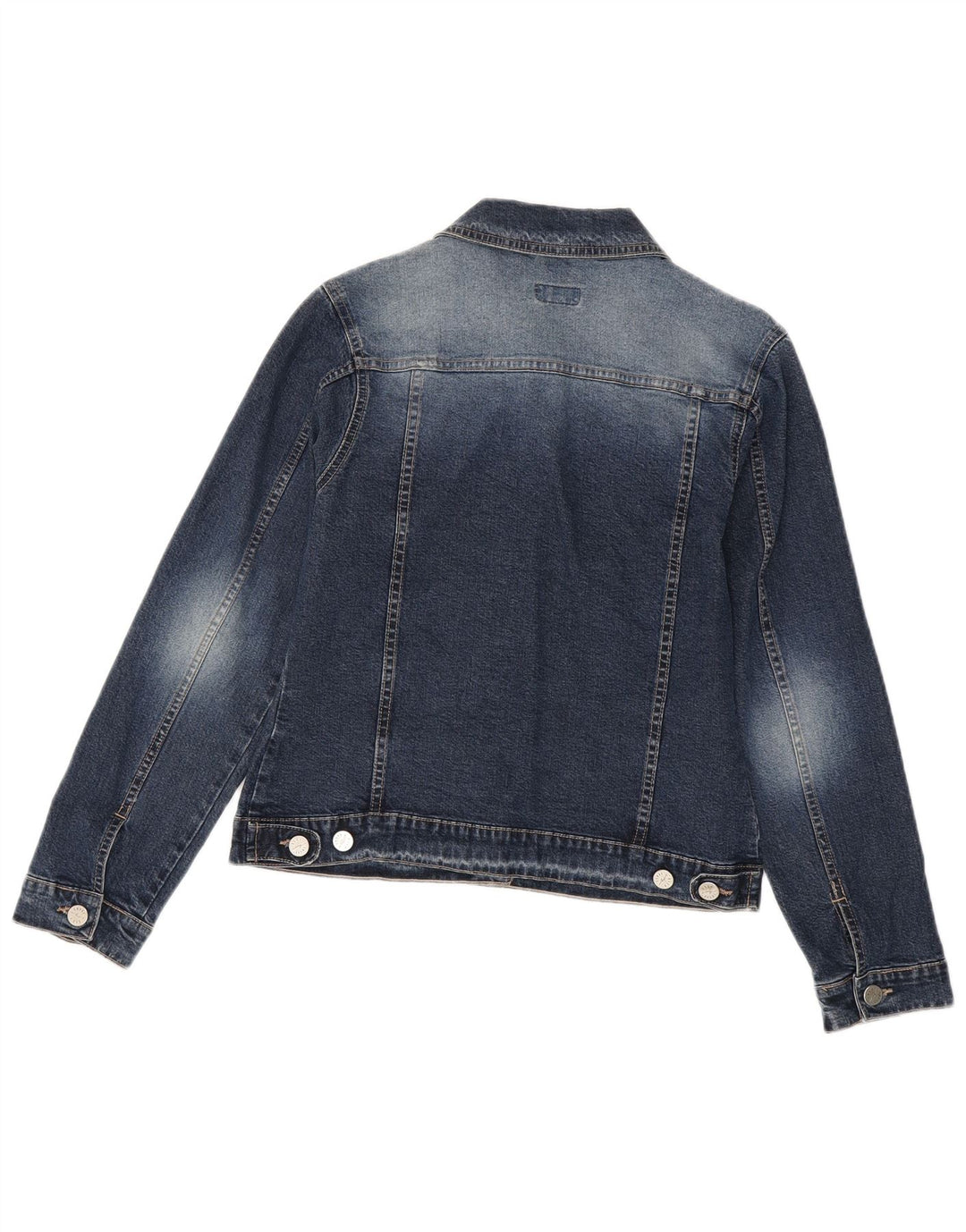 Jaqueta jeans feminina vintage Reino Unido 10 algodão azul pequeno