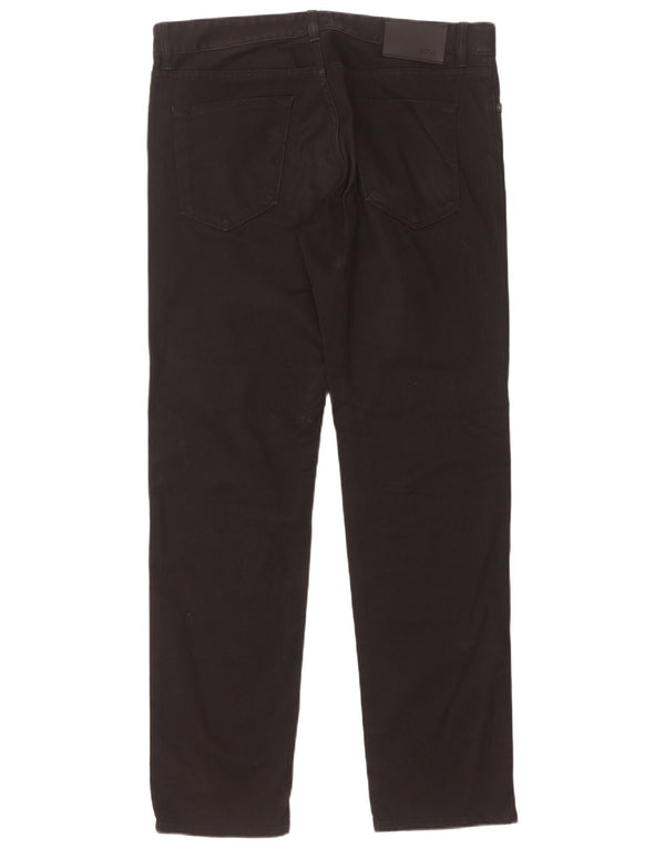 Hugo Boss Mens Straight Jeans W34 L32 Algodão Preto