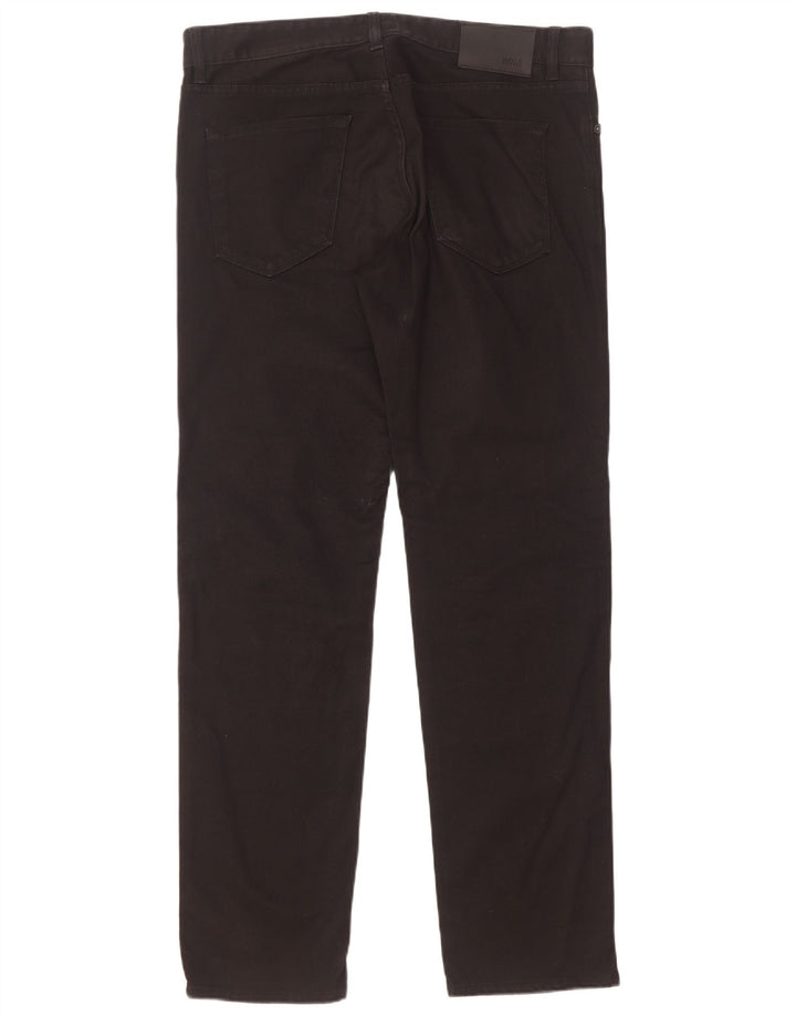 Hugo Boss Mens Straight Jeans W34 L32 Algodão Preto