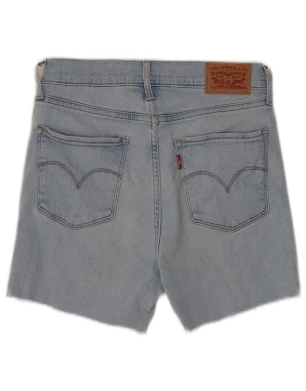 Shorts jeans feminino Levi's 724 cintura alta W26 pequeno algodão azul