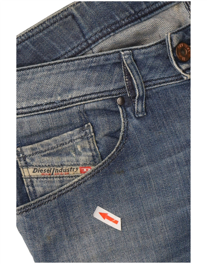 DIESEL Feminino Nevy Slim Jeans W30 L27 Azul Algodão