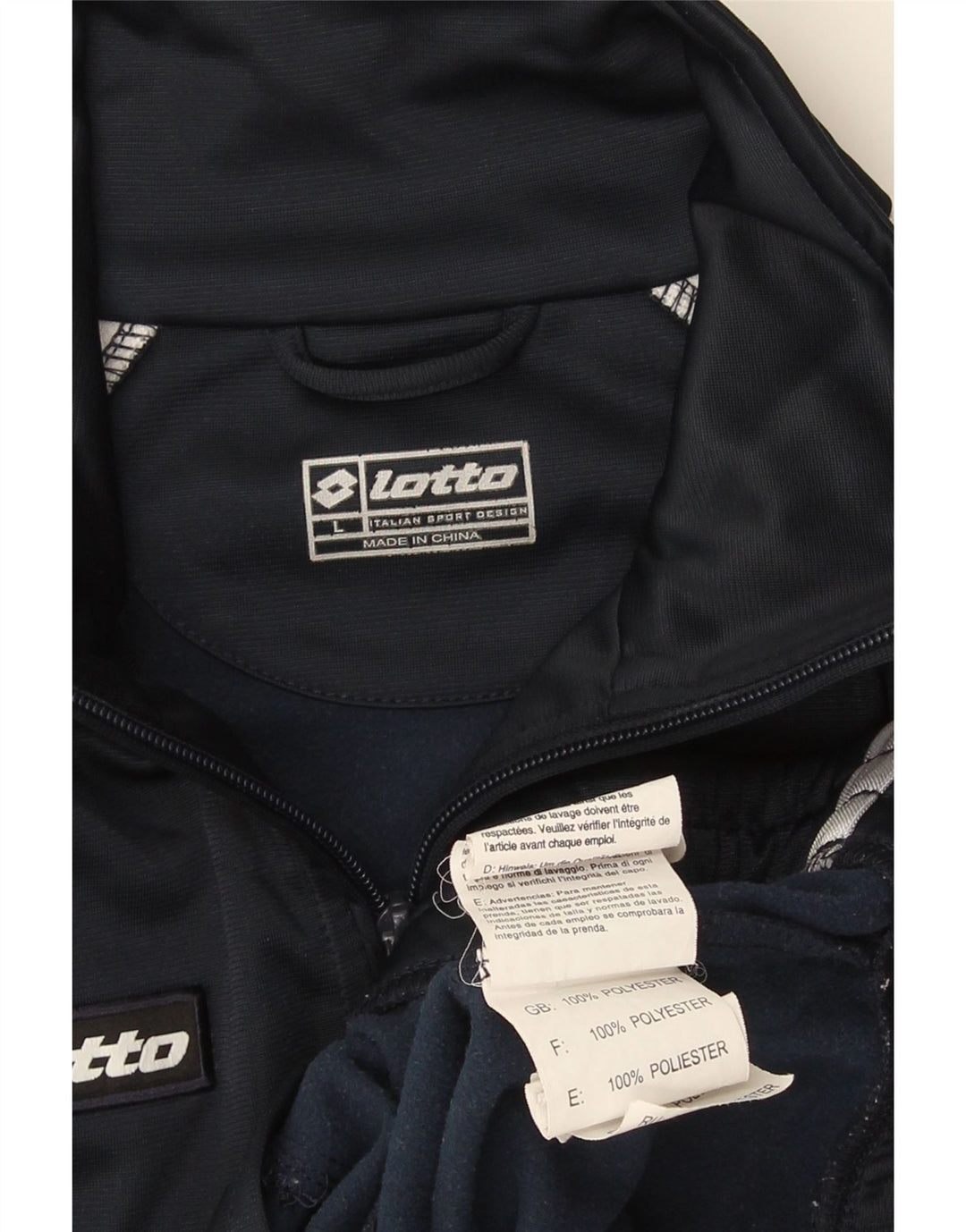 Lotto masculino gráfico agasalho jaqueta grande bloco colorido azul marinho