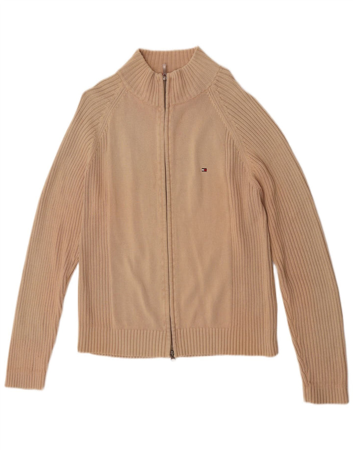 Suéter cardigã masculino Tommy Hilfiger grande algodão bege
