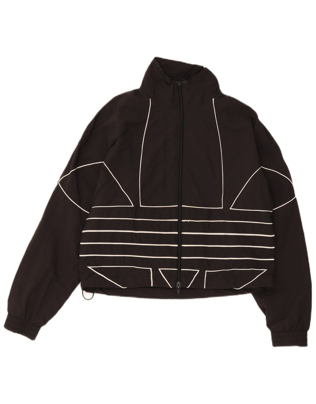 Jaqueta Adidas Feminina Graphic Tracksuit UK 8 Pequena Poliamida Preta