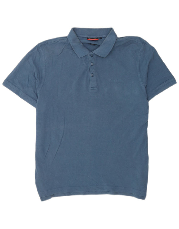 Camisa polo masculina de manga curta Pierre Cardin 2XL algodão azul