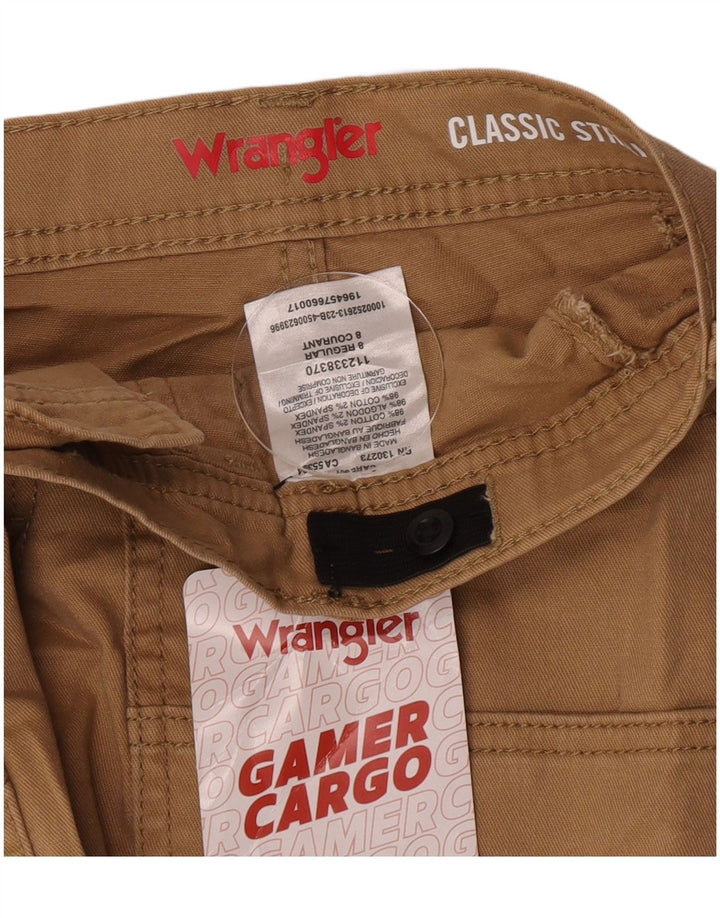 Wrangler Boys Classic Cargo Shorts 7-8 anos W24 algodão marrom