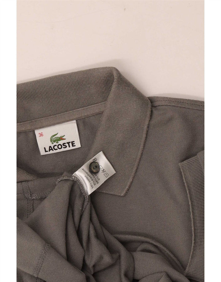 Camisa polo feminina Lacoste tamanho 36 pequeno algodão cinza