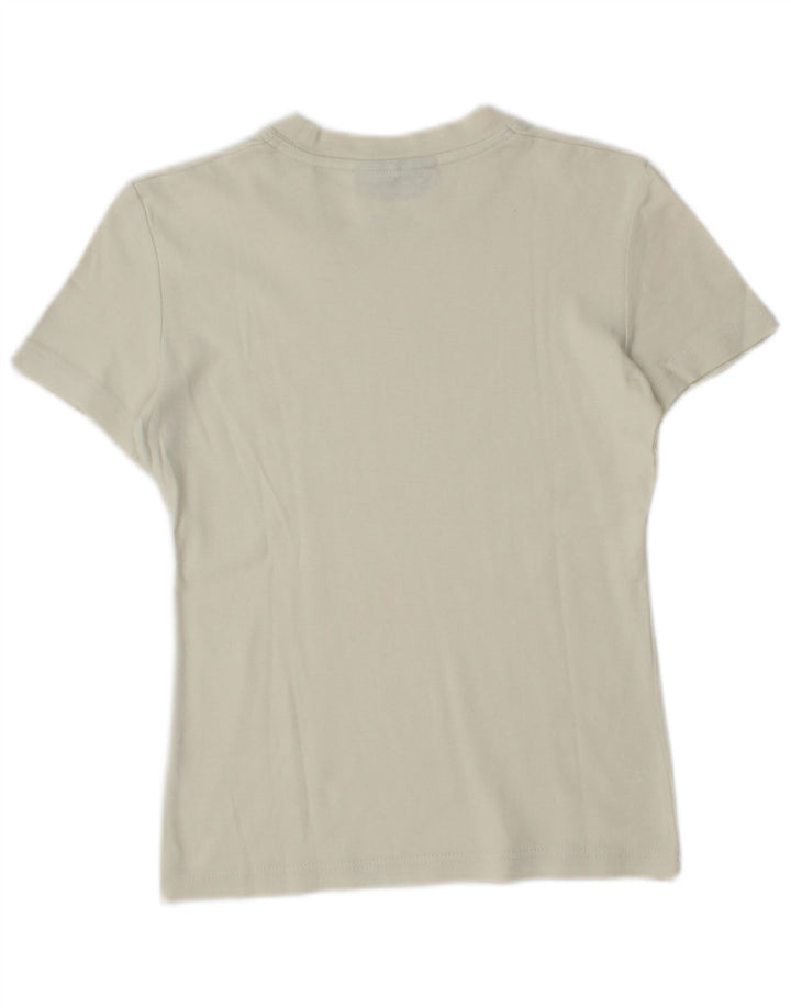 Camiseta feminina Gas Top UK 12 algodão branco médio