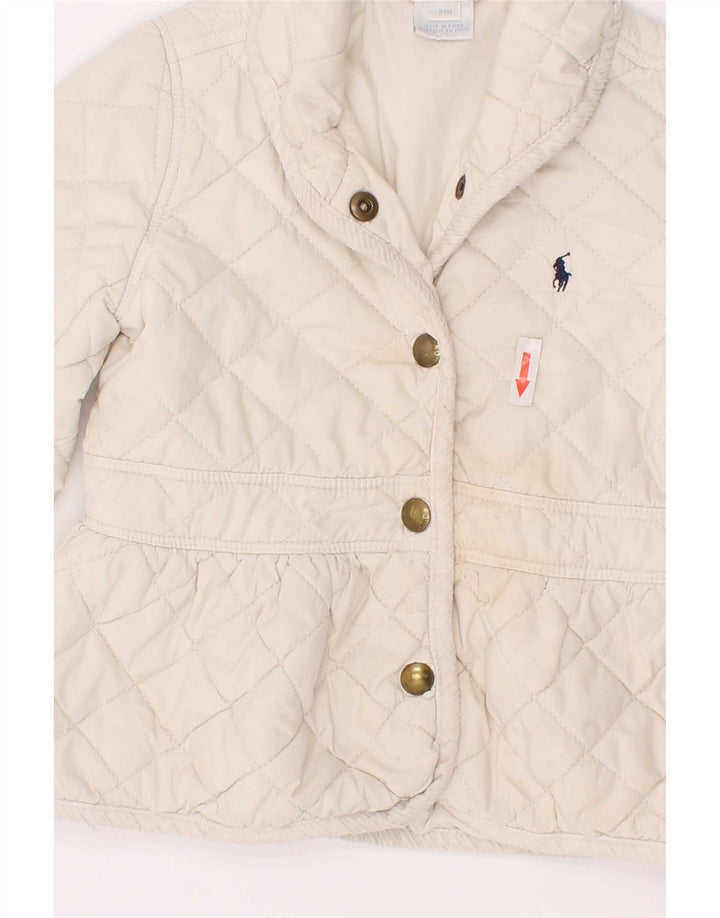Jaqueta acolchoada Ralph Lauren para bebês meninas 18-24 meses poliéster branco