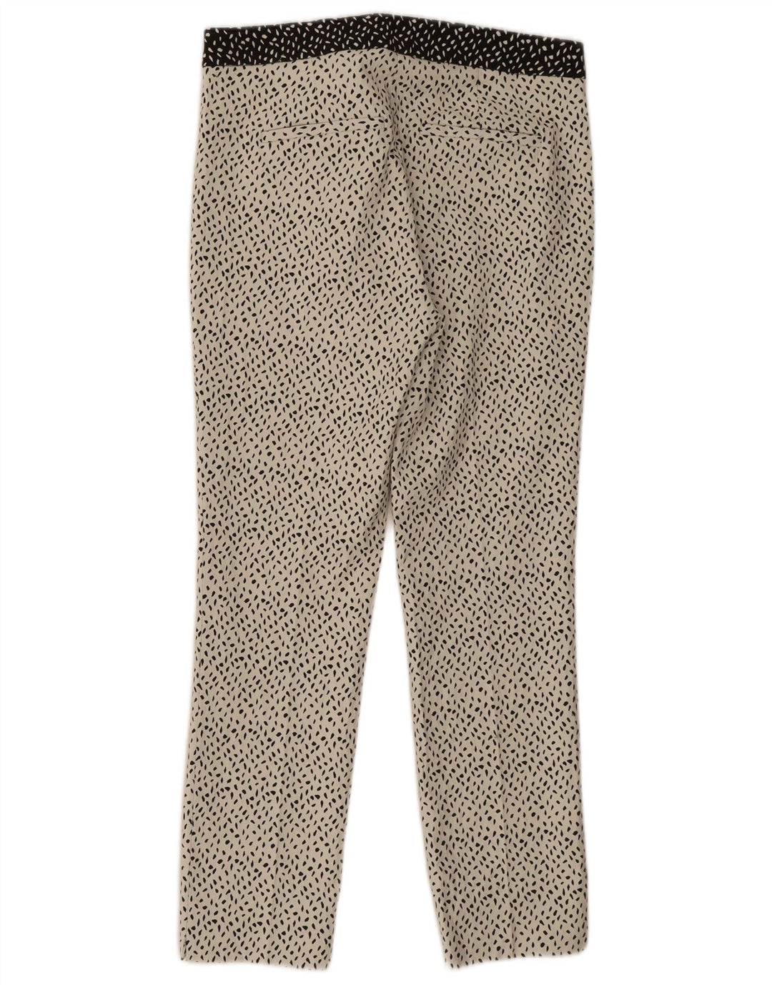 Zara Calça feminina casual slim grande W30 L27 poliéster manchado branco