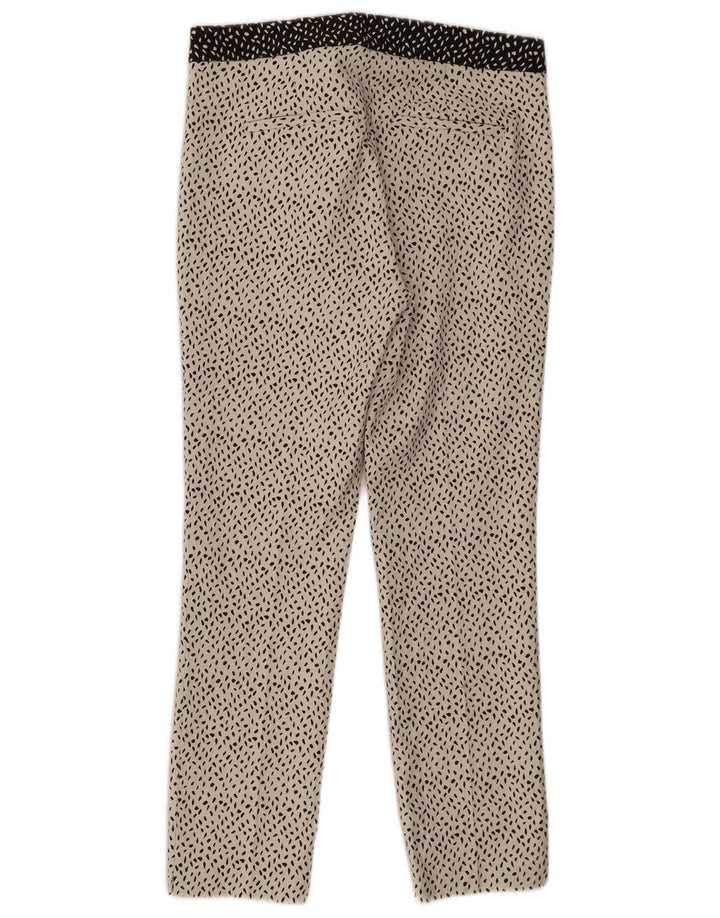 Zara Calça feminina casual slim grande W30 L27 poliéster manchado branco