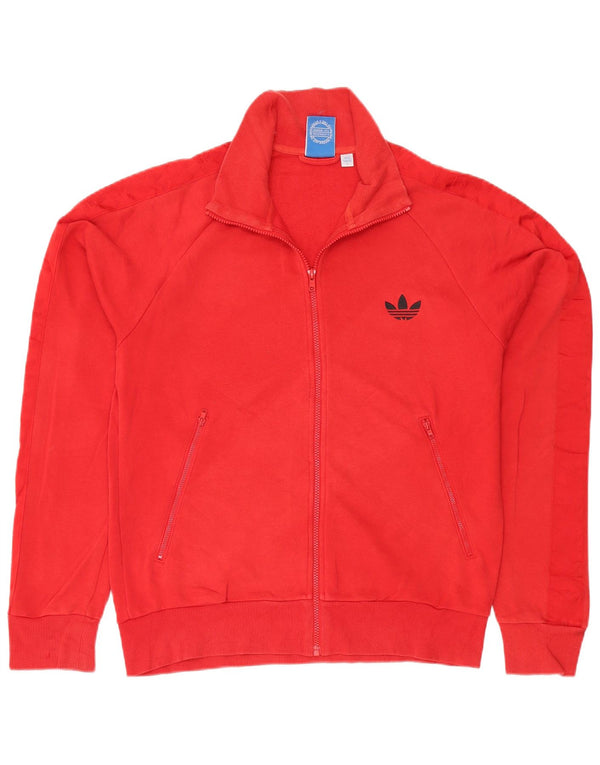 Adidas Mens Graphic Tracksuit Top Jaqueta Grande Algodão Vermelho
