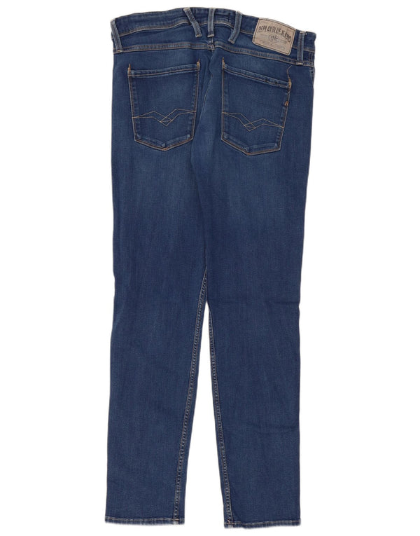 Replay Jeans Feminino Anbass Slim W34 L32 Azul Algodão