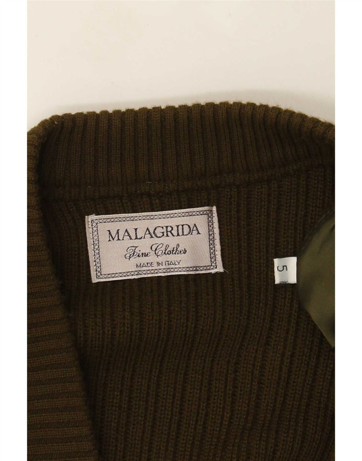 Suéter cardigã masculino de camurça Malagrida XL verde