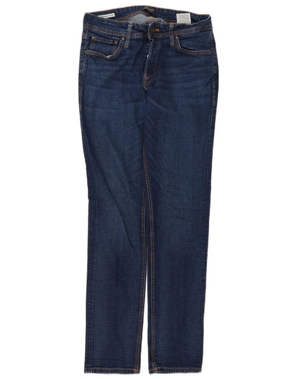 Jack & Jones Mens Clark Regular Fit Straight Jeans W31 L34 Azul Algodão