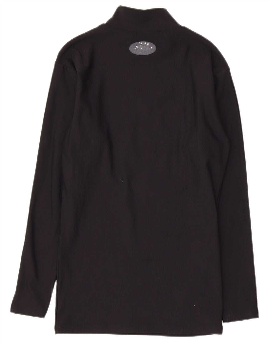 Top feminino Under Armour manga comprida UK 10 pequeno preto nylon