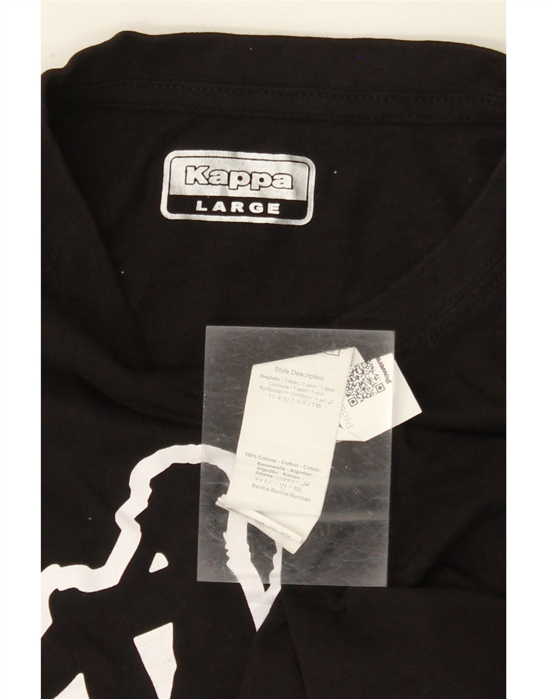 Camiseta gráfica masculina KAPPA Top grande de algodão preto