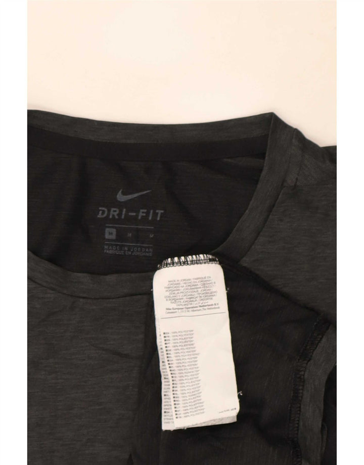 Camiseta masculina Nike Dri Fit Top cinza médio manchado de poliéster