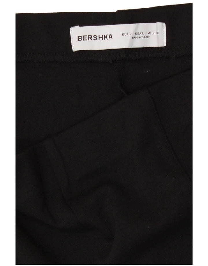 Calça quente feminina Bershka grande W32 viscose preta