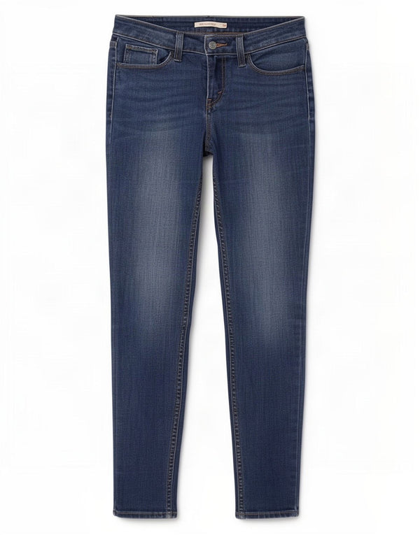 Calça jeans feminina Levi's 535 Super Skinny W28 L30 azul algodão