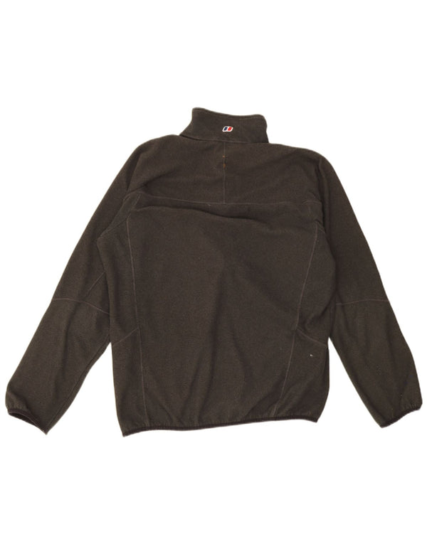 Berghaus Suéter masculino de lã com zíper e gola grande em poliéster manchado verde