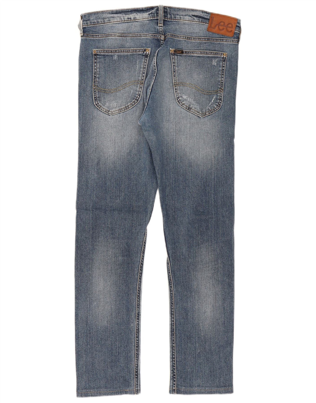 LEE Calça Jeans Feminina Luke Distressed Slim W31 L29 Azul Algodão