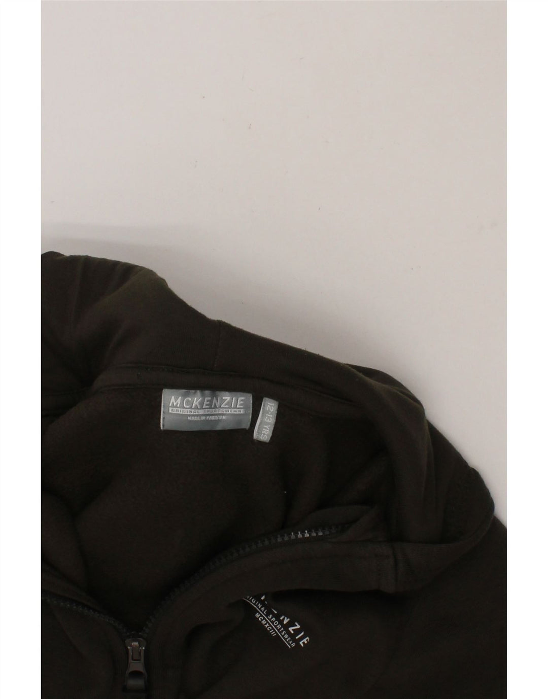 MCKENZIE Boys Zip Hoodie Sweater 12-13 Years Khaki Cotton Vintage Mckenzie and Second-Hand Mckenzie from Messina Hembry 