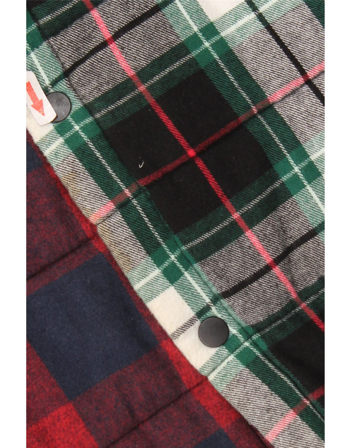 Zara Camisa masculina de flanela lenhador médio algodão xadrez multicolorido