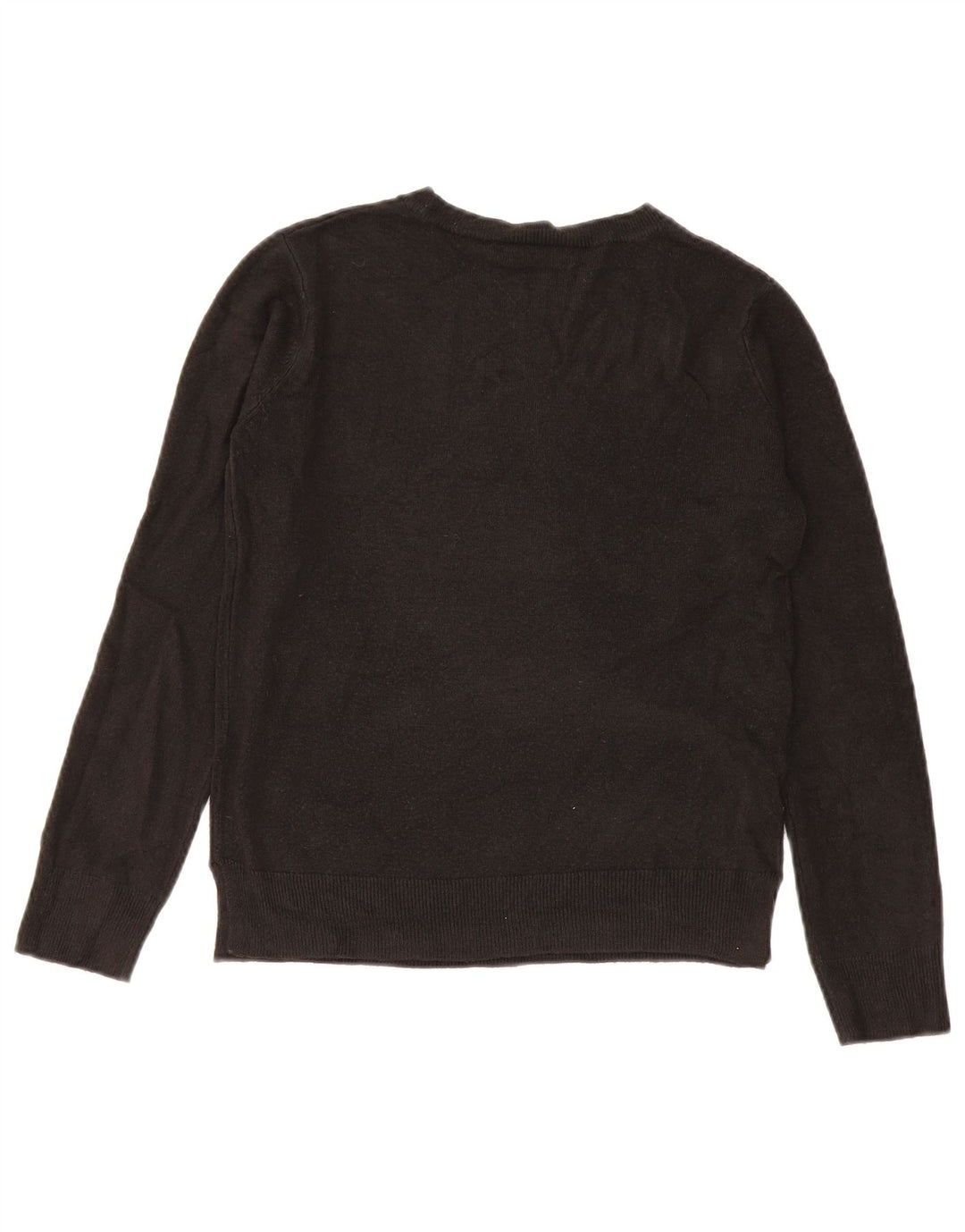 Suéter feminino Marks & Spencer com gola redonda Reino Unido 12 acrílico preto médio