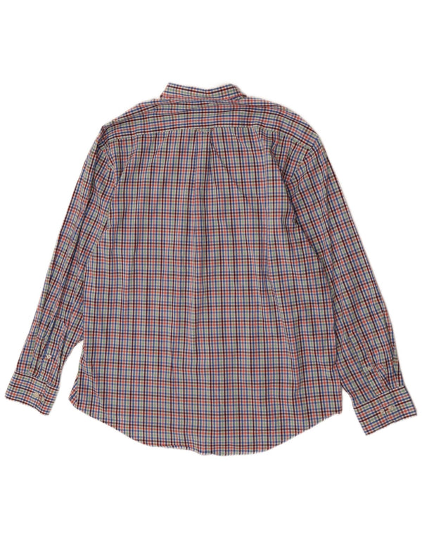 Camisa masculina Izod XL algodão guingão multicolorido