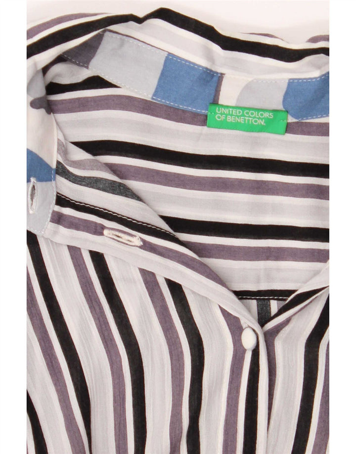 Camisa feminina Benetton UK 14 média listrada multicolorida