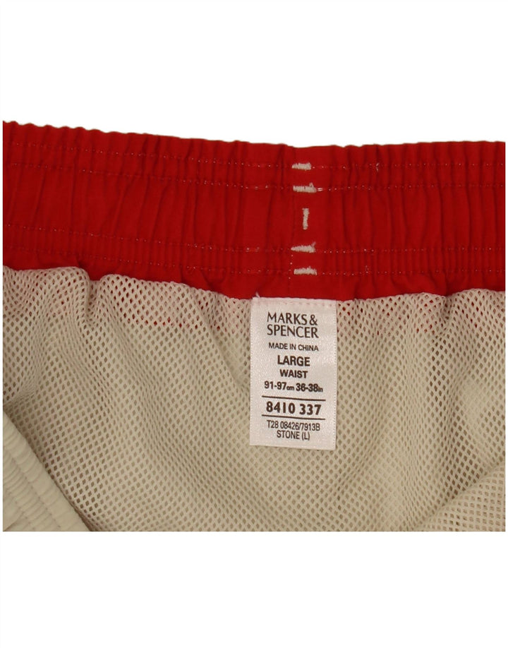 Shorts de natação masculino Marks & Spencer grande poliéster bege