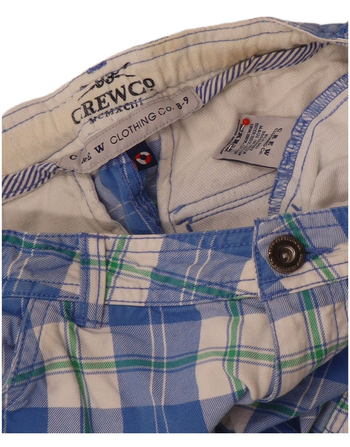 Shorts cargo masculinos Crew Clothing 8-9 anos W24 algodão xadrez azul