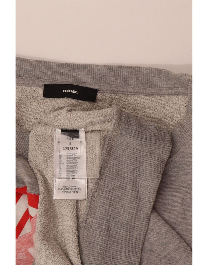 Diesel masculino moletom gráfico jumper pequeno algodão cinza