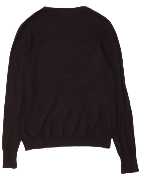 Zara Suéter masculino com gola redonda grande preto