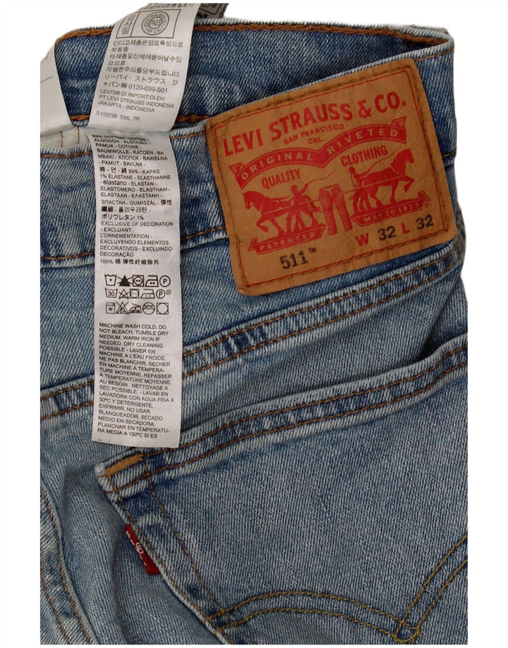 Levi's Masculino 511 Slim Jeans W32 L32 Azul Algodão