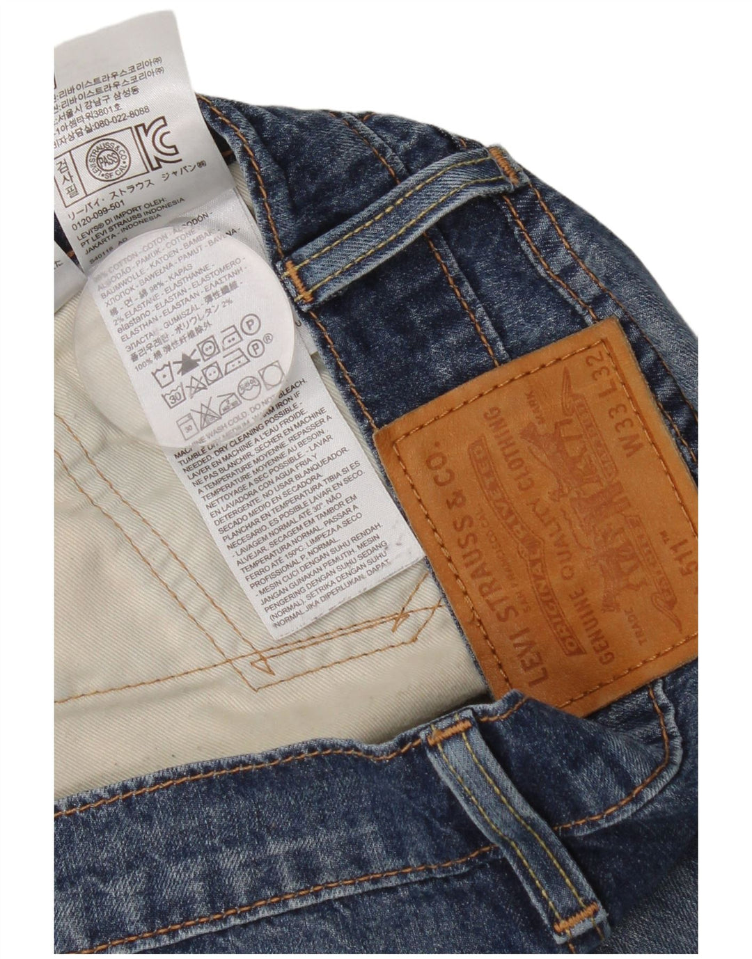 Calça Jeans Levis 511 Slim Masculina W33 L32 Azul Algodão