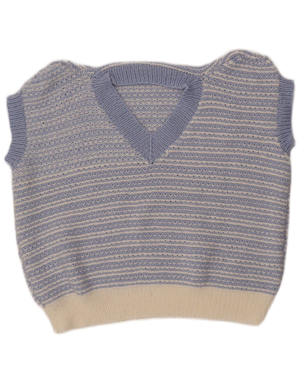 Regata feminina VINTAGE com colete UK 18 XL listrada azul