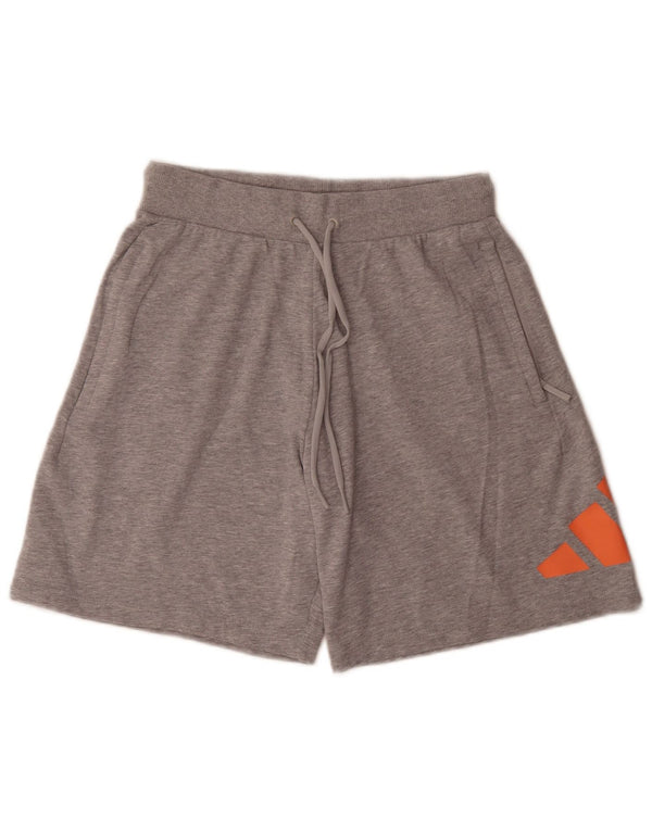Adidas Womens Graphic Relaxed Fit Sport Shorts UK 14 Médio Cinza Algodão