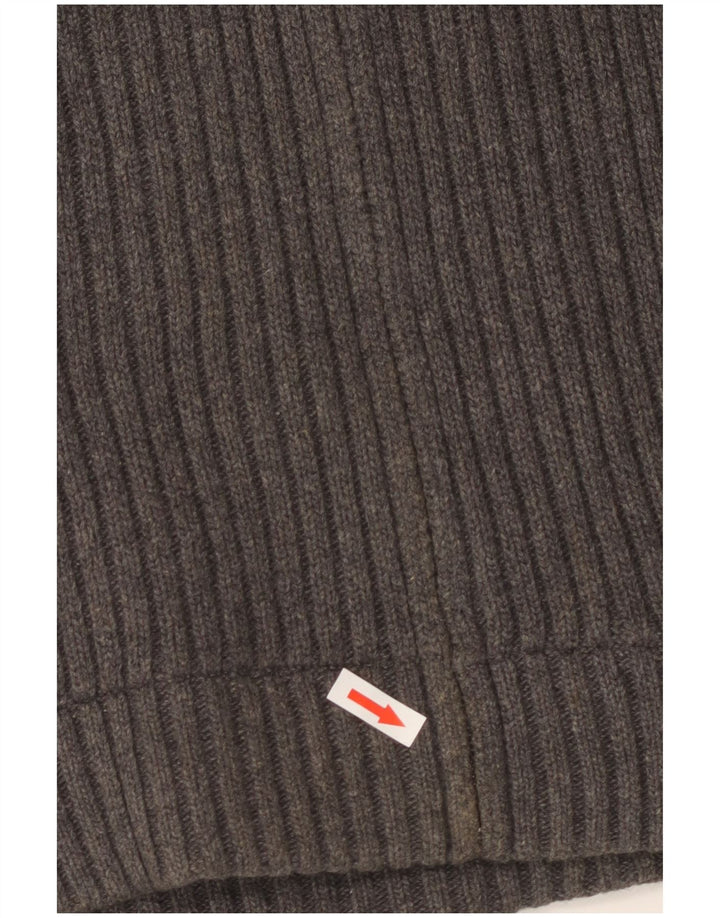 Jaqueta masculina reversível de malha com capuz Massimo Dutti Reino Unido 42 XL cinza