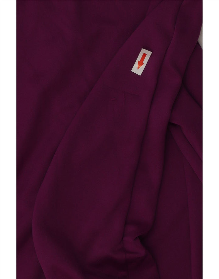 Nike Womens Dri Fit Zip Neck Pullover Treino Top UK 10 Pequeno Roxo