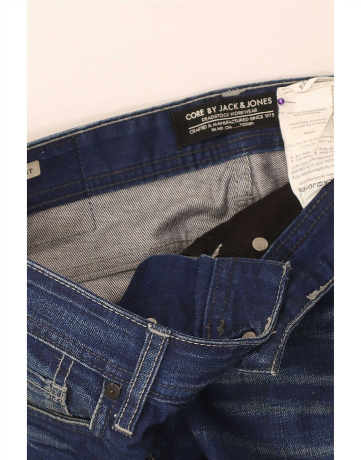 Shorts jeans masculino Jack & Jones Regular Fit pequeno W32 algodão azul