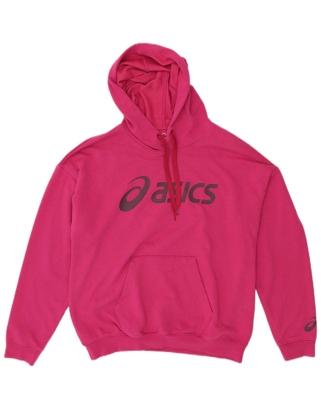 ASICS feminino gráfico moletom com capuz UK 16 grande algodão rosa
