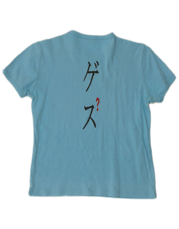 Camiseta GUESS Girls Graphic 13-14 Anos Azul Algodão