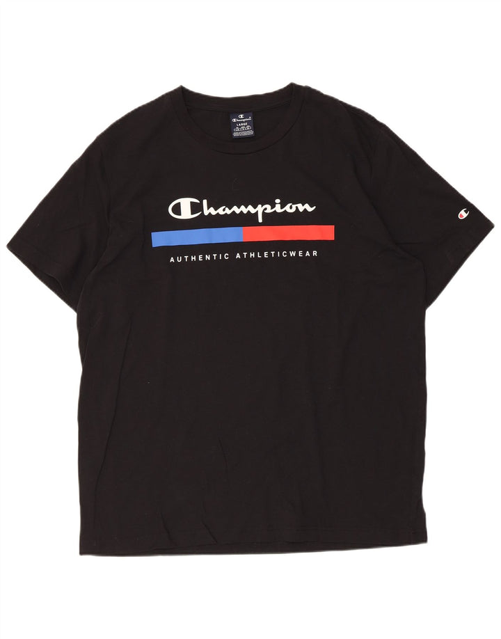 Camiseta gráfica masculina Champion grande preta