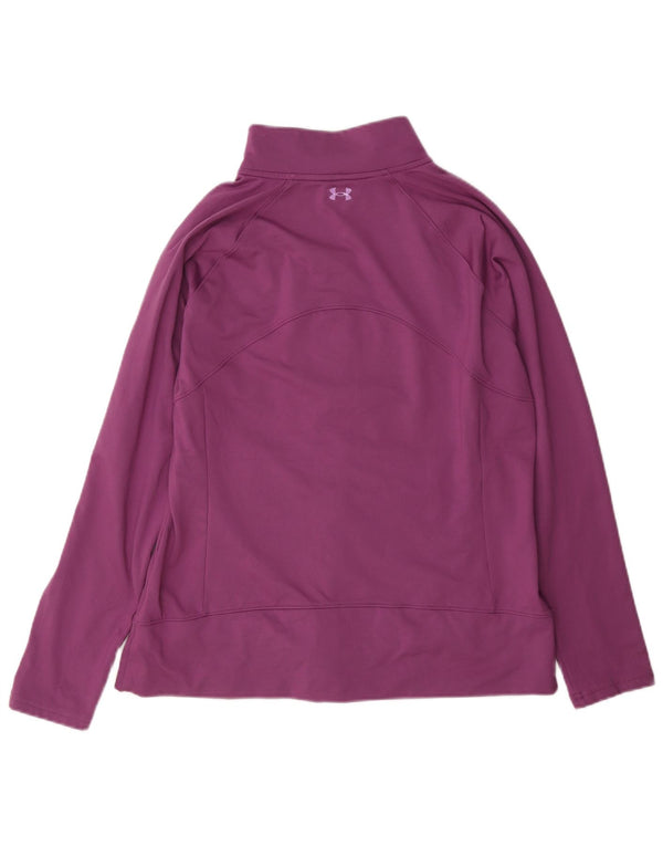 Under Armour Womens Tracksuit Top Jacket UK 14 Grande Roxo Poliéster