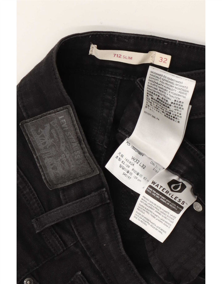 Calça jeans feminina Levi's 712 Slim W32 L32 algodão preto